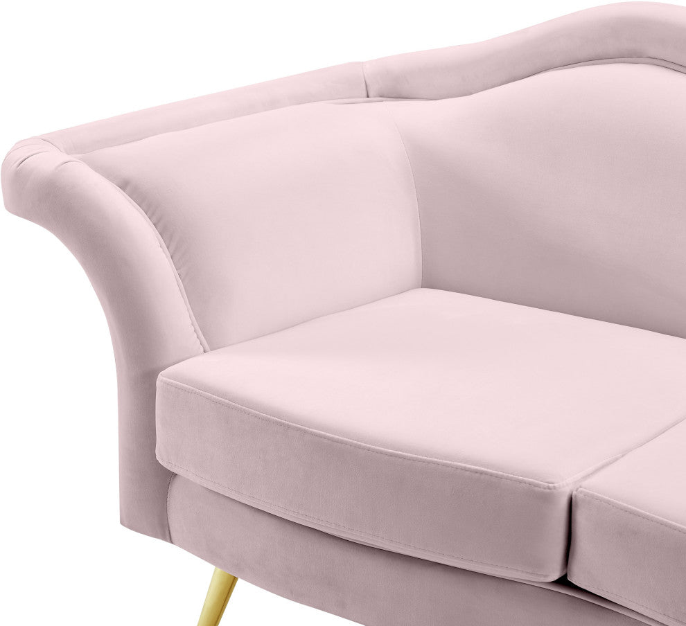 Lips Velvet Upholstered Sofa, Pink