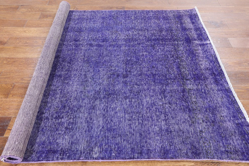 Oriental 5'x6' Purple Overdyed Rug, W2591