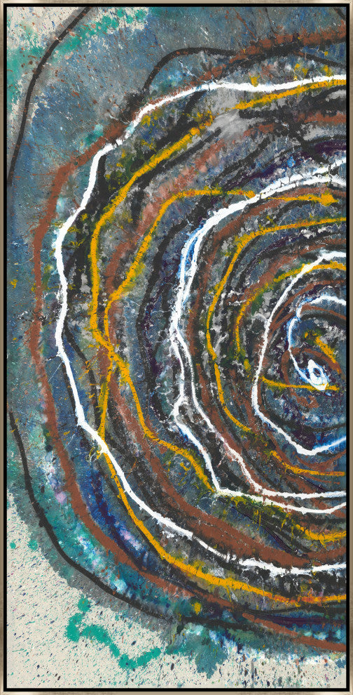 24x48 All Mixed Up III, Framed Artwork, Silver