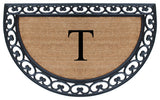 A1HC Half Round 30"x48" Double Door Monogrammed Doormat, T