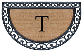 A1HC Half Round 30"x48" Double Door Monogrammed Doormat, T
