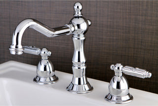 Heritage Two Handle 8" to 14" Widespread Lavatory Faucet with Brass Pop-up