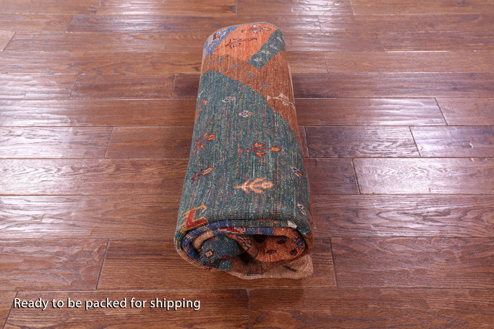Persian Gabbeh Tribal Hand Knotted Rug 4' 11" X 6' 8" Q10717