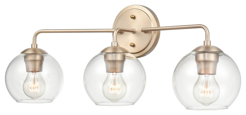 3 Light 25.5 in. Modern Gold Bathroom Vanity Light