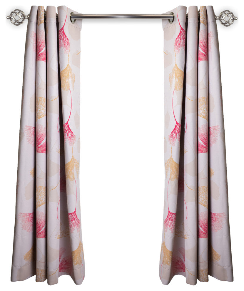 Blush Floral Curtain, 56"w X 84"h