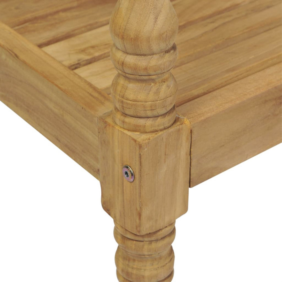 Vidaxl Batavia Bench With Anthracite Cushion 47.2" Solid Teak Wood