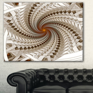 "White Fractal Spiral Pattern" Digital Canvas Print, 40"x30"