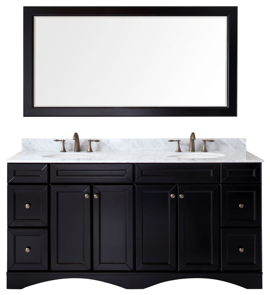 Talisa 72" Double Bathroom Vanity Set, Espresso