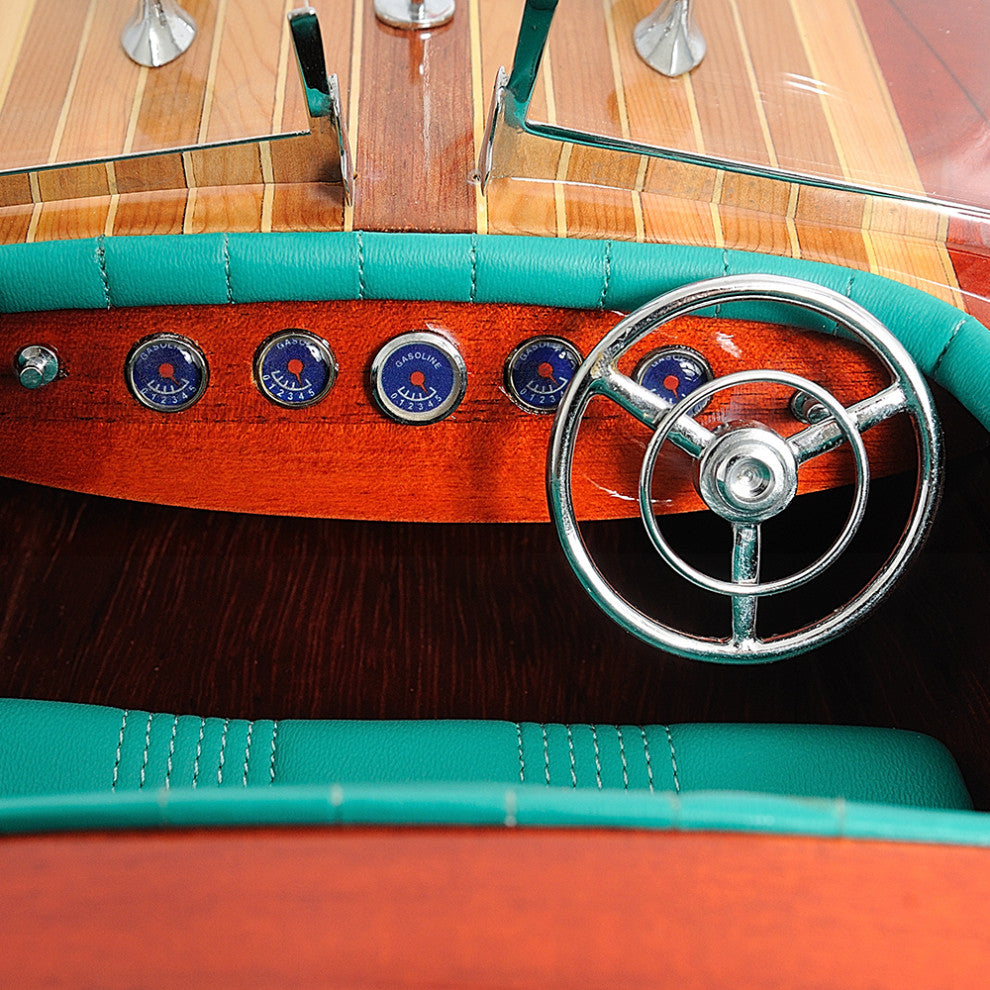 Chris Craft Triple Cockpit Painted Wooden Handcrafted boat model