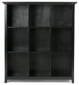Acadian SOLID WOOD 9 Cube Bookcase and Storage Unit, Black