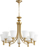 Rossington 9-Light Chandelier, Aged Brass