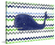 Marmont Hill, "Navy Whale" by Reesa Qualia Painting on Wrapped Canvas, 30x20