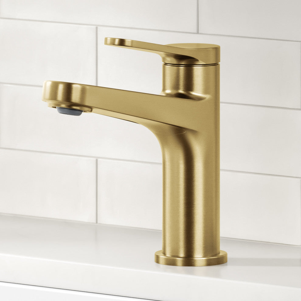 KRAUS Indy Single Handle Basin Bathroom Faucet Spot Free BB, Pop Up Drain