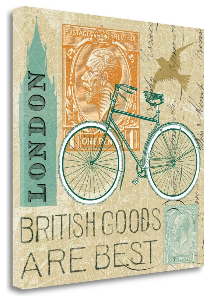 "Postcard From London Collage" By Sue Schlabach, Giclee on Gallery Wrap Canvas
