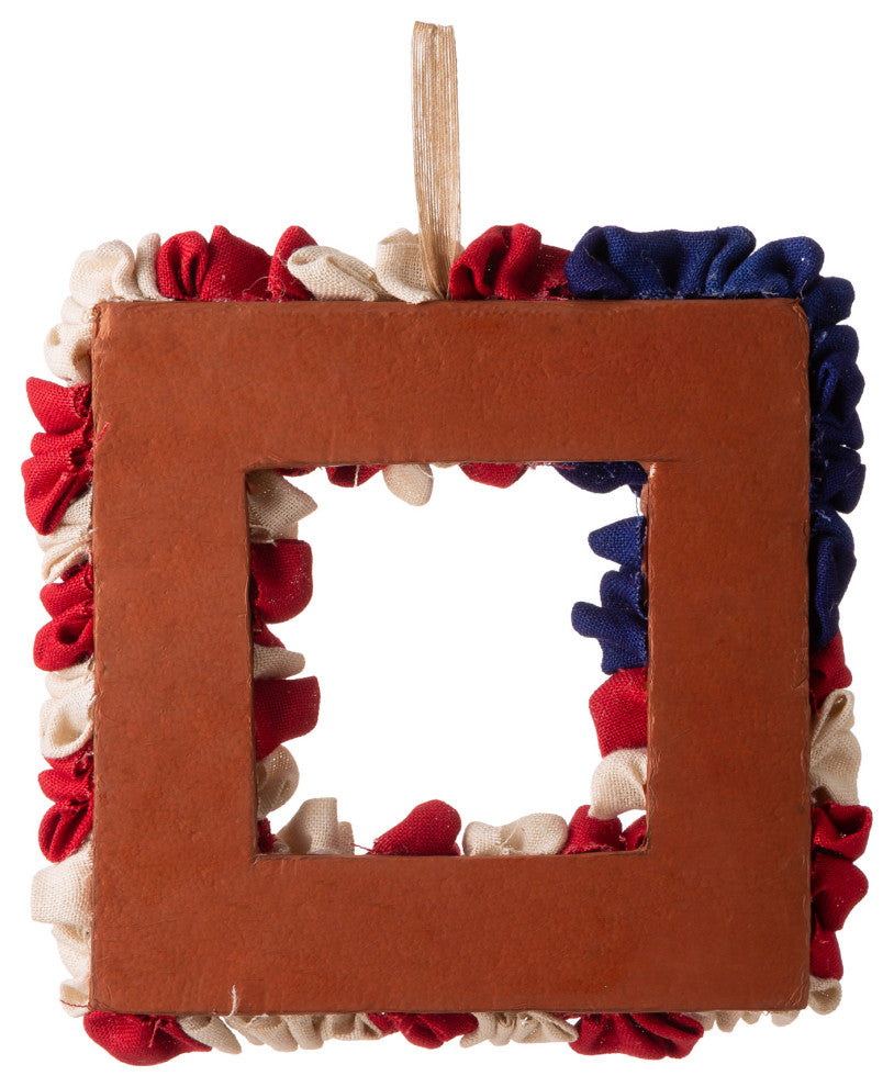 19.25"L Americana Squared Fabric Wreath