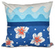 Hang Ten, Floral Print Pillow, Blue, 26"x26"