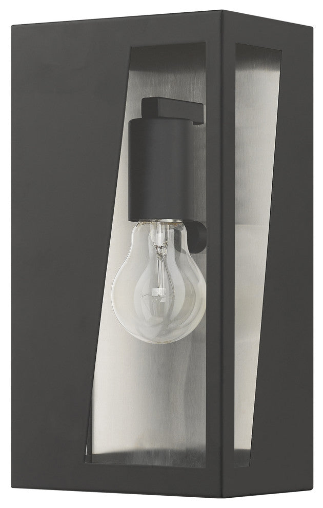 Forsyth 1-Light Black Outdoor Medium ADA Wall Lantern