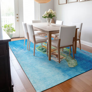 Addison Premium Washable Mayfield AMF148 Blue 9' x 12' Rug