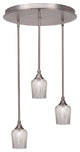 Empire 3-Light Cluster Pendalier, Brushed Nickel/Silver Textured