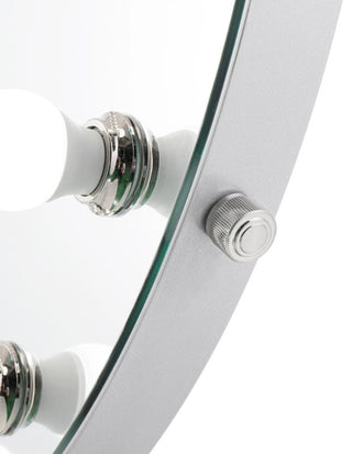 Heiress Pro Vanity Mirror, Silver, Led Globe Bulbs