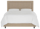 Ana Twin Upholsterd Border Bed, Linen Sandstone