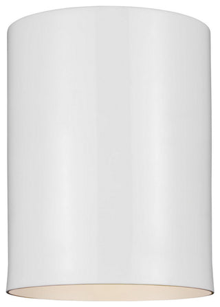 Outdoor Cylinders 1-Light Outdoor Flush Mount, White