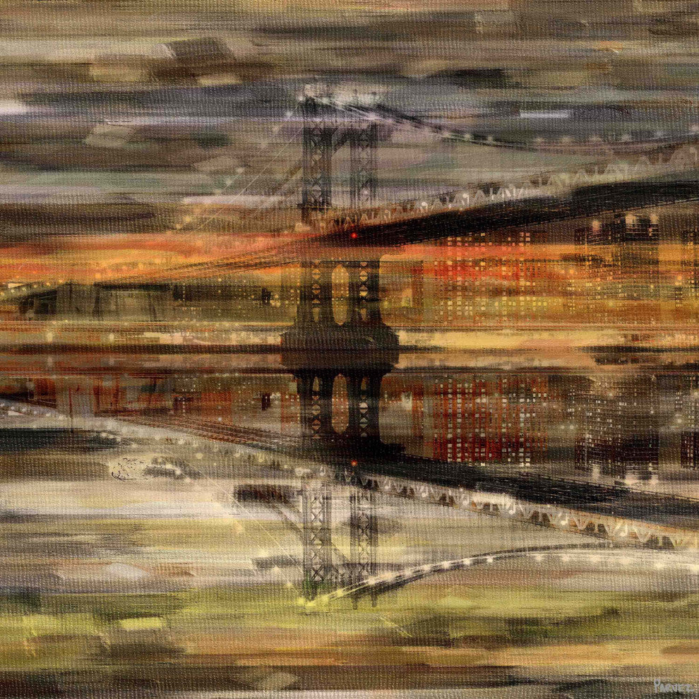 "Night Bridge" Print on Canvas, 24"x24"
