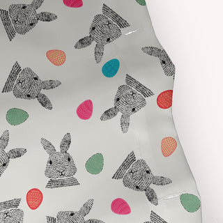 70"Wx73"L Bunnies and Eggs Shower Curtain, Whisper White