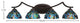 Zilo 4 Light Bath Bar, Dark Granite Finish, 7" Blue Mosaic Tiffany Glass