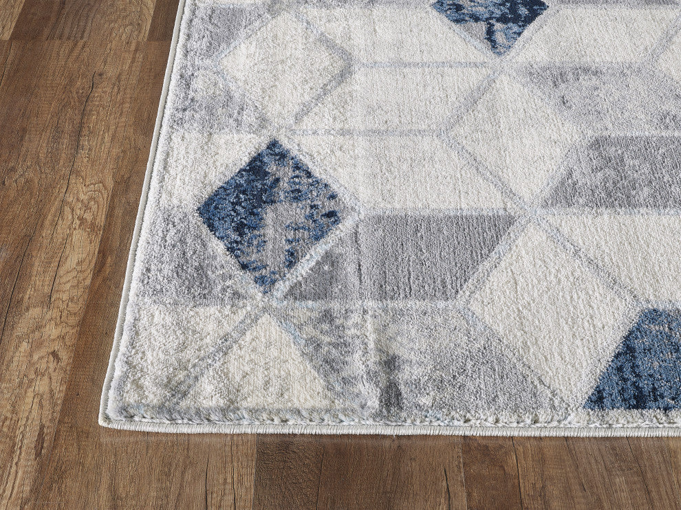 Abani Arto ART120A Geometric Cubes Neutral Grey Area Rug