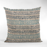 Plutus Blue Mayan Stripe Luxury Throw Pillow, 16"x16"