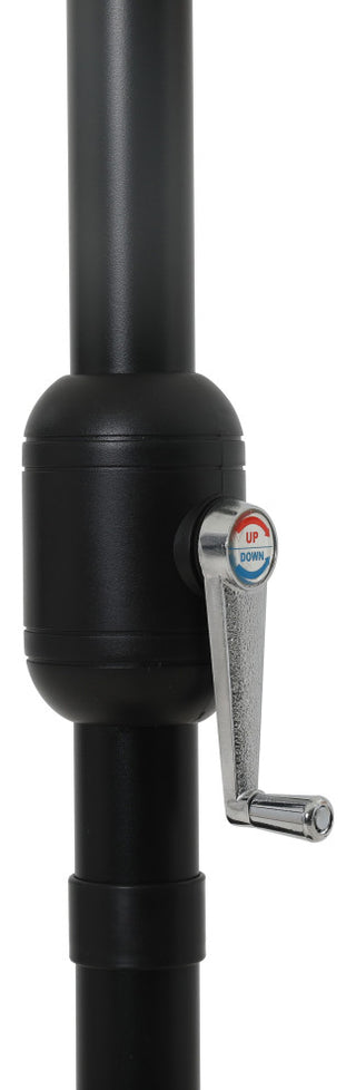 Fiji Patio Umbrella and Base, Beige, Matte Black Pole, Matte White Belize Base