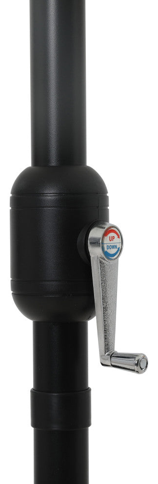 Fiji Patio Umbrella and Base, Beige, Matte Black Pole, Matte White Belize Base