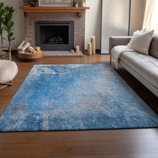 Premium Machine Washable Mayfield AMF562 Blue 9' x 12' Rug