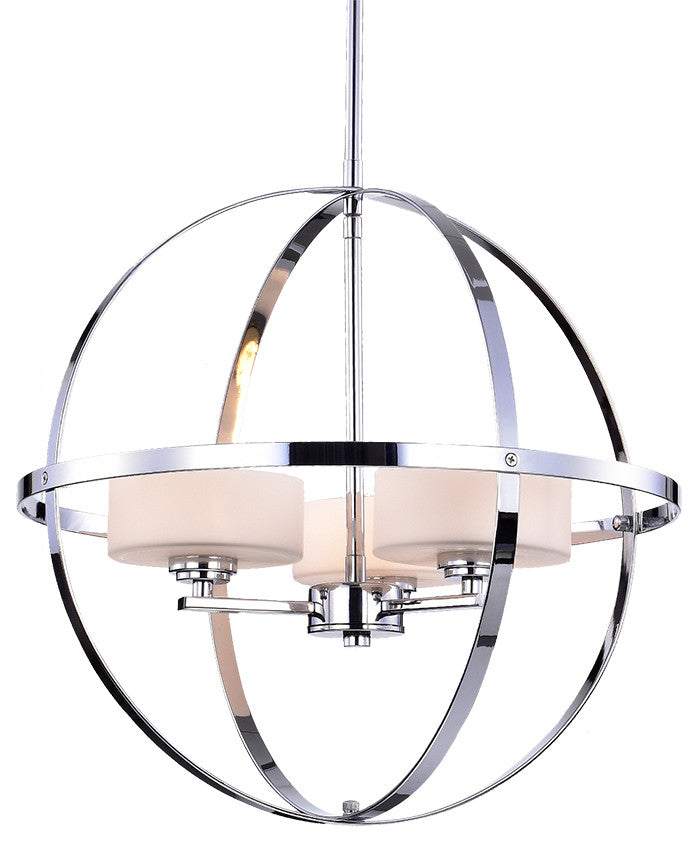 WAREHOUSE OF TIFFANY'S RL8197CH Zenta 17 in. 3-Light Indoor Chrome Finish