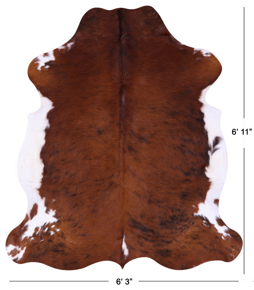 6' 11" X 6' 3" Natural Cowhide Rug C2268