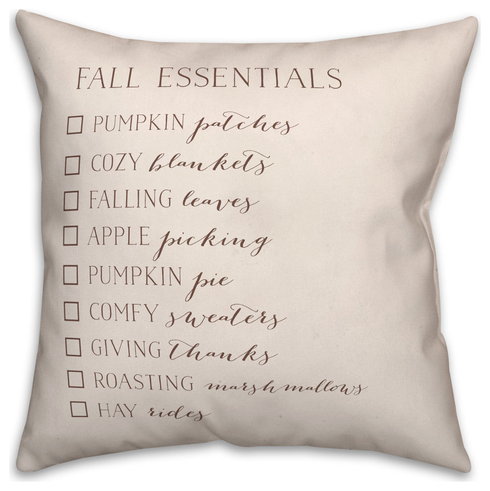Fall Essentials 18x18 Indoor/Outdoor Pillow