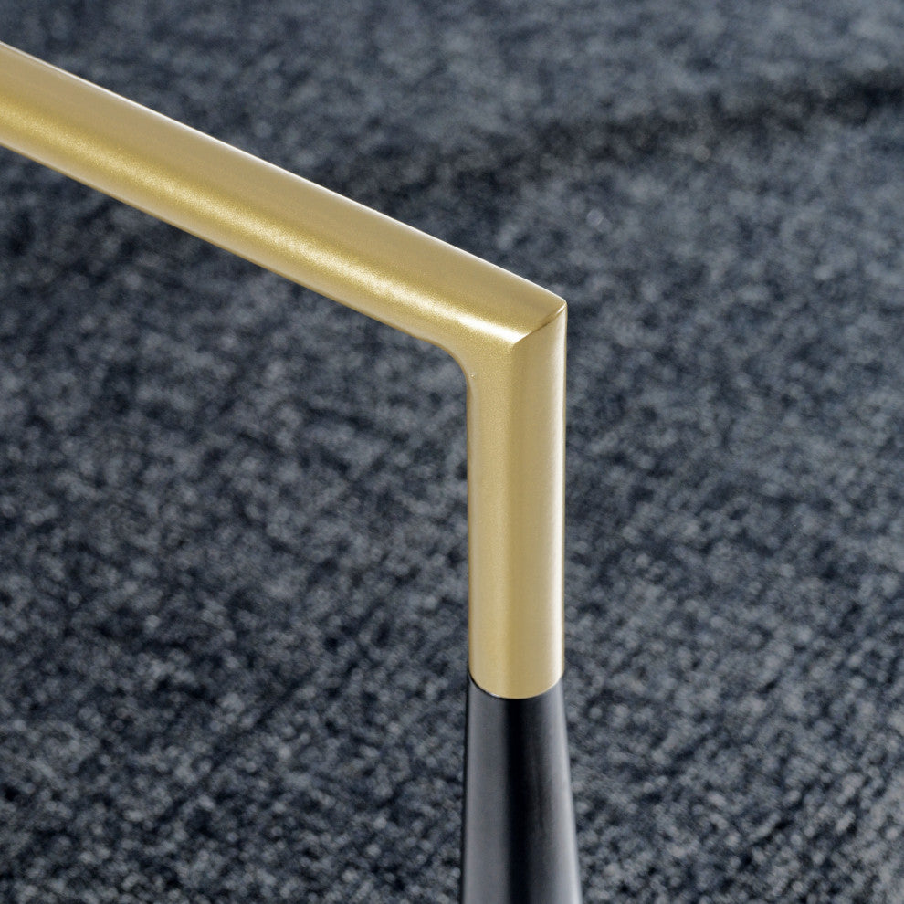Modrest Buchtel Mid-Century Dark Grey, Gold Arm, Black Bar Chair