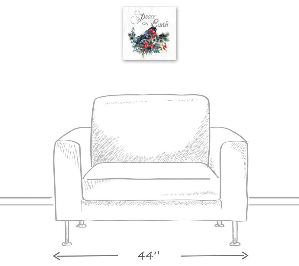 Peace On Earth Bird 12x12 Canvas Wall Art