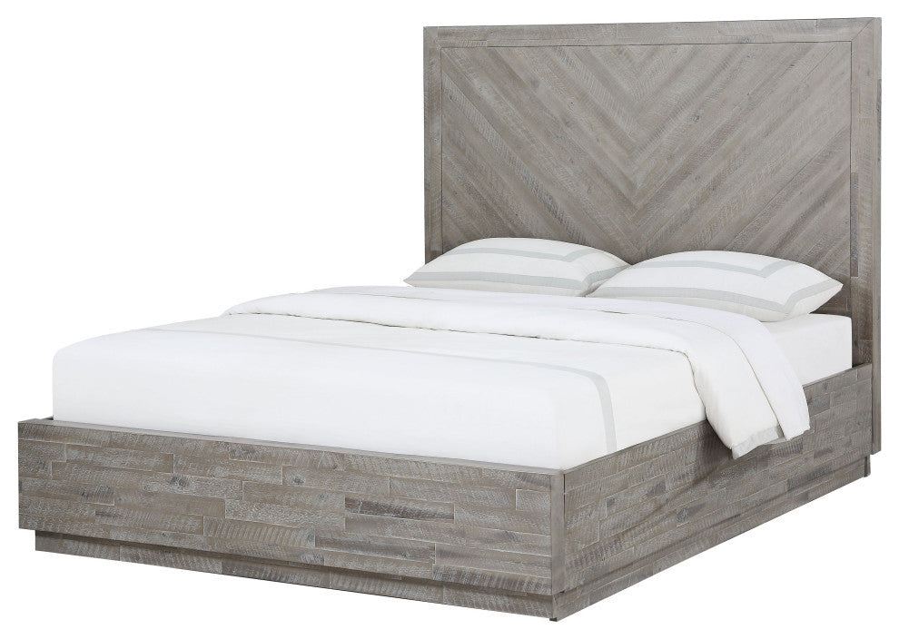 Modus Alexandra Queen Solid Wood Platform Bed, Rustic Latte