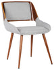 Armen Living Panda Mid-Century Dining Chair, Walnut, Gray