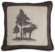 Carstens Vintage Moose Rustic Throw Pillow, 18"x18"