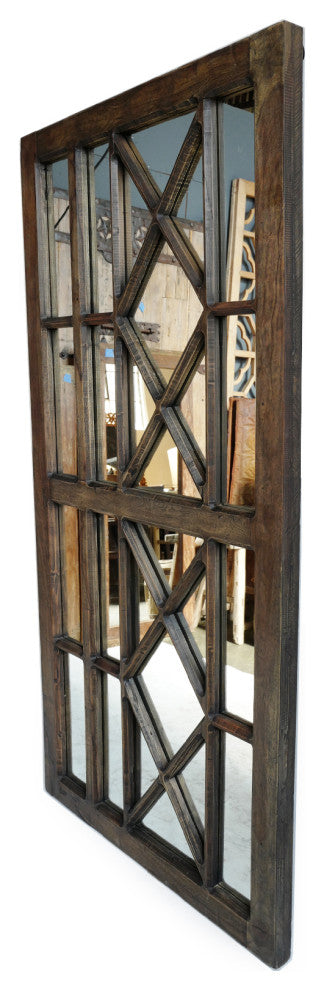 Vintage Wood Window Mirror 1