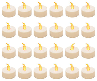 Battery Operated Amber Led Tea Lights, Set of 24