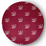 Feather Pattern Fall Design Chenille Area Rug, Red, 5' Round