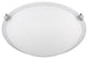 3 Light 16" W Round Alabaster Glass Flush mount With Satin Nickel and ORB Accent