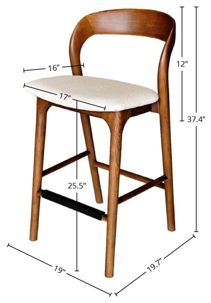 Rotondo 25" Counter Stool, Brown