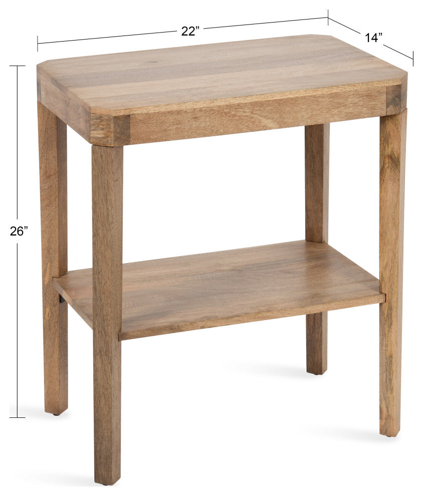 Talcott Wood Side Table, Natural 22x14x26