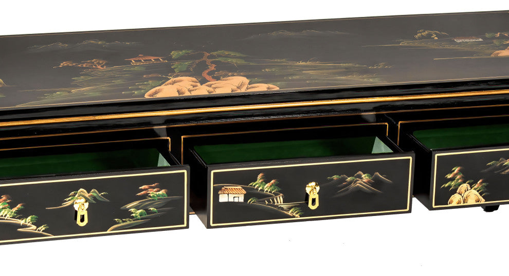 Black Lacquer Coffee Table Landscape
