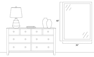 LaRue Framed Wall Mirror, White, 36" X 48"